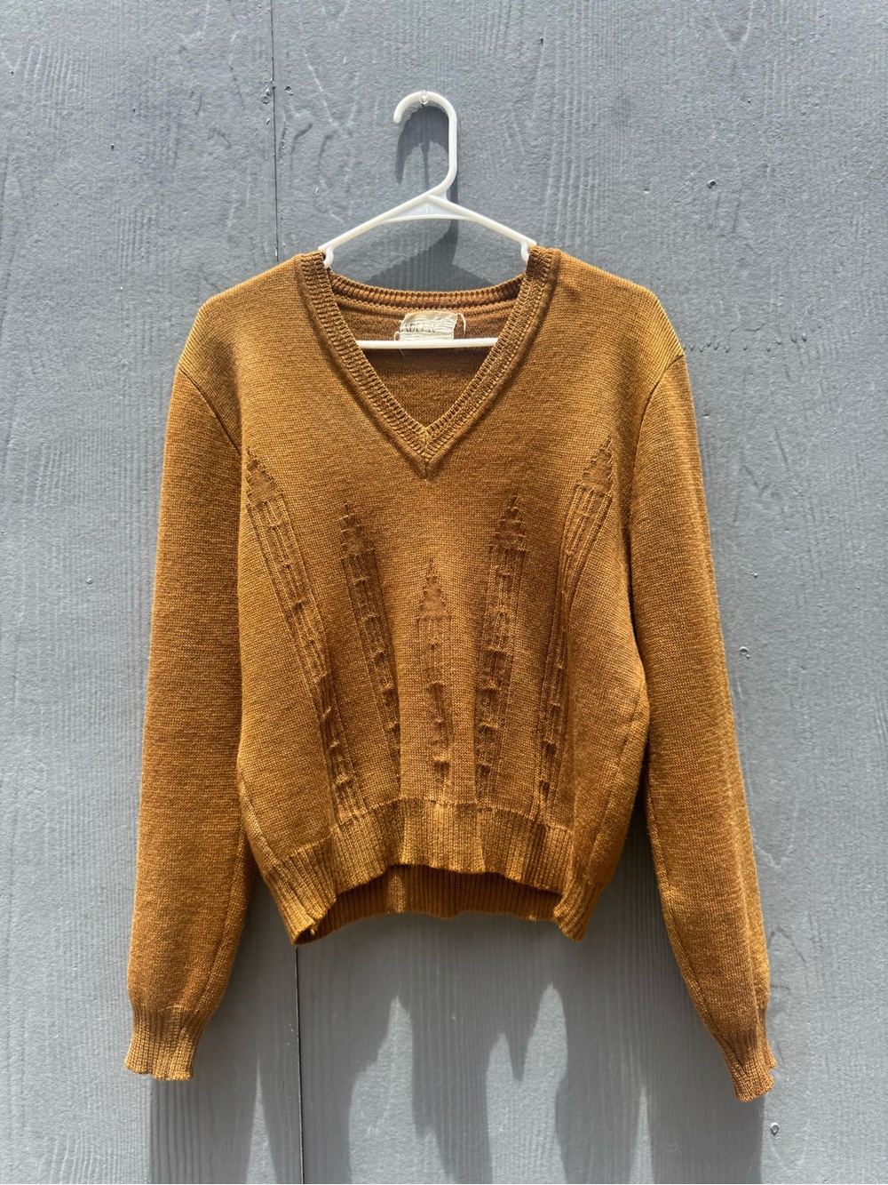 70s Vintage Alder Mexican Wool Sweater in Ochre Size SM